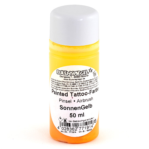 Airbrush tetovací barva, Airbrush tetovací barva 50ml - Slunečná žlutá