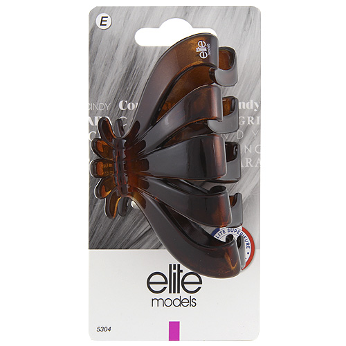 Skřipec do vlasů Elite Models, hnědý, šíře 8cm