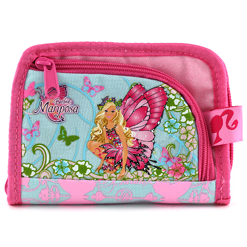 Peněženka Barbie, růžová, s motivem panenky Barbie Mariposa