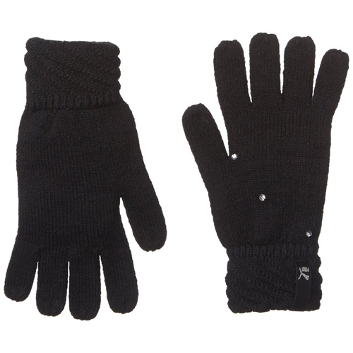 Female Knit Gloves, black | S