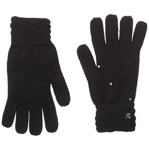 Female Knit Gloves, black | M
