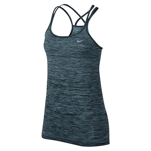 W NK DF KNIT TANK, 10 | RUNNING | WOMENS | TANK TOP/SINGLET | VIVID SKY/BLACK | M