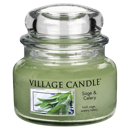 Svíčka ve skleněné dóze Village Candle, Šalvěj a celer, 312 g