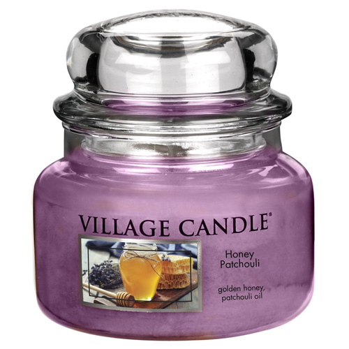 Svíčka ve skleněné dóze Village Candle, Med a pačuli, 312 g