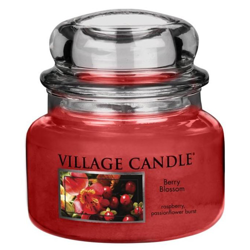 Svíčka ve skleněné dóze Village Candle, Červené květy, 312 g