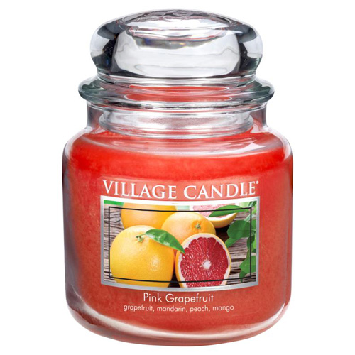 Svíčka ve skleněné dóze Village Candle, Růžový grapefruit, 454 g
