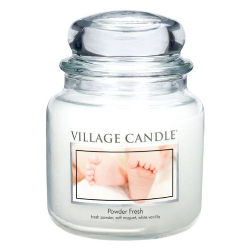 Svíčka ve skleněné dóze Village Candle, Pudrová svěžest, 454 g