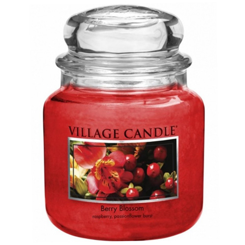 Svíčka ve skleněné dóze Village Candle, Červené květy, 454 g