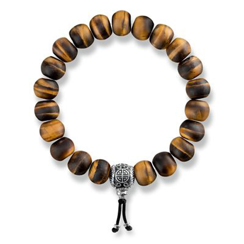 Náramek "Etnický hnědý" Thomas Sabo, A1703-826-2-L16, Sterling Silver, 925 Sterling silver, blackened, tiger‘s eye