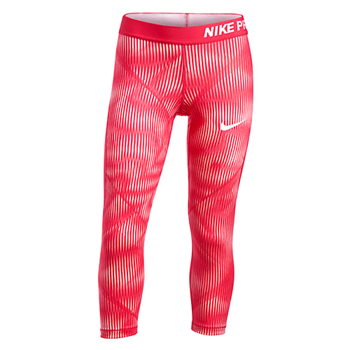 G NP HPRCL CPRI AOP1, 10 | YOUNG ATHLETES | GIRLS | 3/4 LENGTH TIGHT | SUNBLUSH/LT FUSION RED/WHITE | S