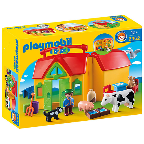 Moje první přenosná farma Playmobil, 1.2.3, 17 ks