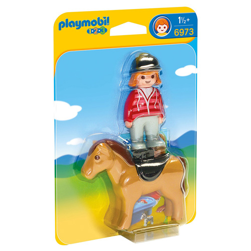 Jezdkyně s koněm Playmobil, 1.2.3, 2 ks