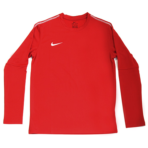 Y NK DRY PARK18 CREW TOP, 10 | FOOTBALL/SOCCER | YOUTH UNISEX | LONG SLEEVE TOP | UNIVERSITY RED/WHITE/WHITE | XS