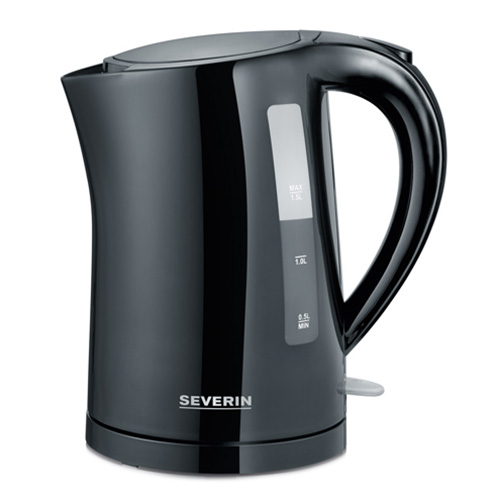 Rychlovarná konvice Severin, WK 3498, 1,5 L, odnímatelná, výkonná, bezkabelová, vypnutí párou, tepelná pojistka, 360° centrální bezdrátový systém, 2200 W