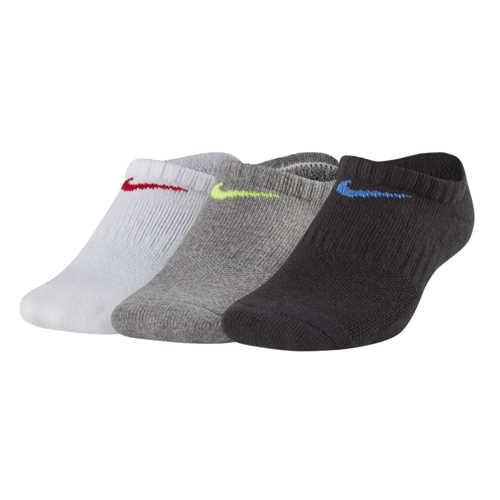 Y NK PERF CUSH NS 3P, 30 | YOUNG ATHLETES | YOUTH UNISEX | NO SHOW SOCK | MULTI-COLOR | M