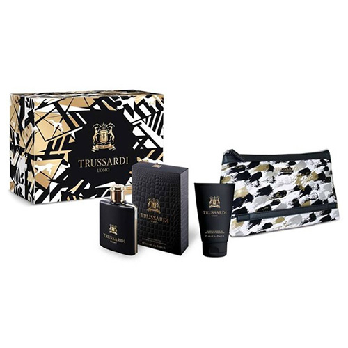 Dárková sada Trussardi, Uomo 2011, EDT 100 ml, sprchový gel 100 ml, kosmetická taška