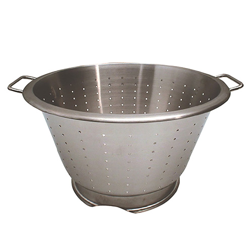 Cedník de Buyer, 3930.24, kónický, tloušťka 1,2 mm, 2 rukojeti z nerezové oceli, zaoblená horní hrana, průměr 24 cm