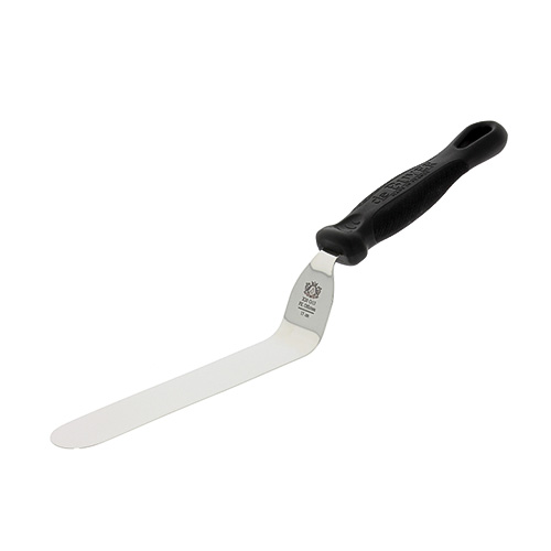 Stěrka de Buyer, 4231.12 FKOfficium, 12 cm, nerezová ocel, ergonomicky tvarovaná rukojeť, tenká čepel, očko pro zavěšení