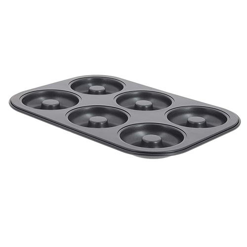 Pečení de Buyer, 4712.06, forma na mini donuty/savariny, 6 ks, materiál ze železa, nepřilnavý povrch, 31,5 x 21,5 x 2,2 cm, průměr 8 cm