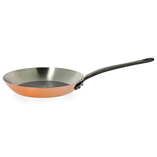 Pánev de Buyer, 6465.28, měďená, litinová rukojeť, není vhodné na indukci, průměr 28 cm