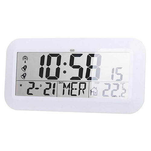 Hodiny Trevi, OM 3528D/WH, digitální, LCD displej, kalendář, hodiny, teploměr, 3xAA, barva bílá