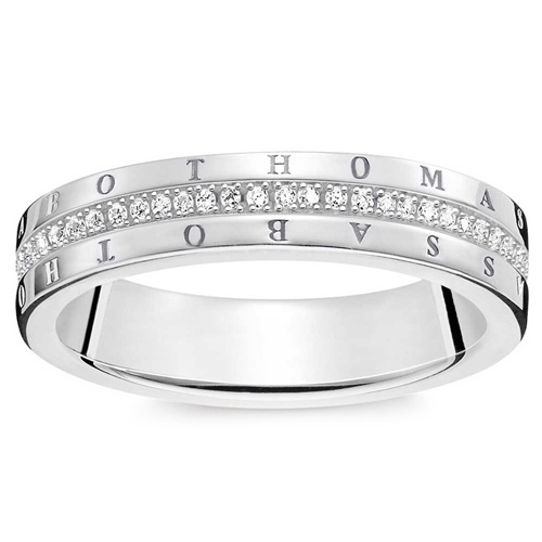 Prsten "Klasický bílý" Thomas Sabo, D_TR0026-725-14-48, Sterling Silver, 925 Sterling silver, white diamond