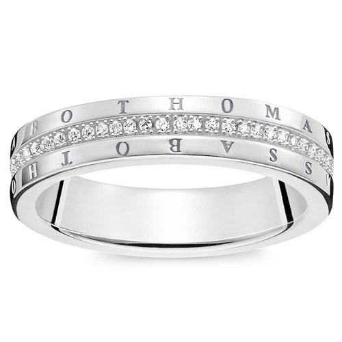 Prsten "Klasický bílý" Thomas Sabo, D_TR0026-725-14-50, Sterling Silver, 925 Sterling silver, white diamond