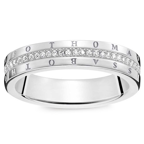 Prsten "Klasický bílý" Thomas Sabo, D_TR0026-725-14-52, Sterling Silver, 925 Sterling silver, white diamond