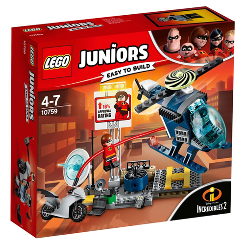 Stavebnice LEGO Juniors Incredibles 2 Elastižena: pronásledování na střeše, 95 dílků