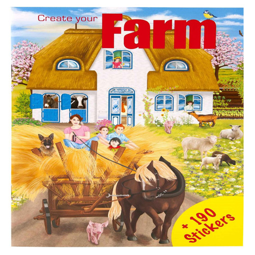 Kreativní sešit Create Your ASST, Farma, 190 samolepek