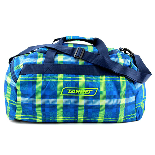 Cestovní taška Target, Kostkovaná, modro-zelená
