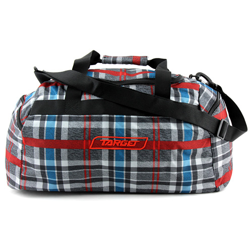 Cestovní taška Target, Kostkovaná, červeno-modro-šedá