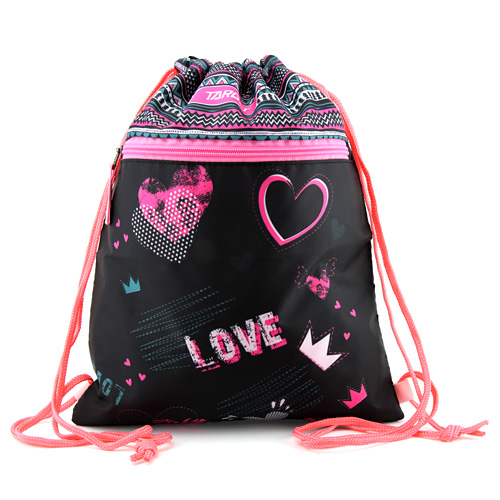 Sportovní vak Target, Love, růžovo-černý