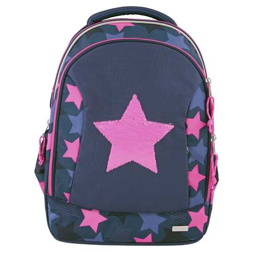 Školní batoh Top Model Hvězda, měnící flitrový obrázek, modro-růžový