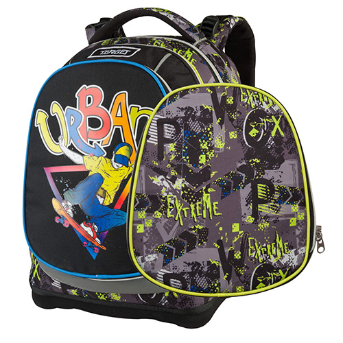 Školní batoh Target Urban Jump, šedo-žluté vzory