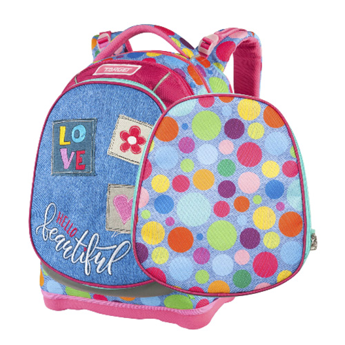 Školní batoh Target Barevné puntíky, růžovo-modrý
