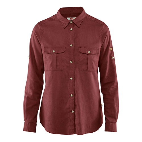 Övik Travel Shirt LS W, Raspberry Red | 342 | XL | F89843