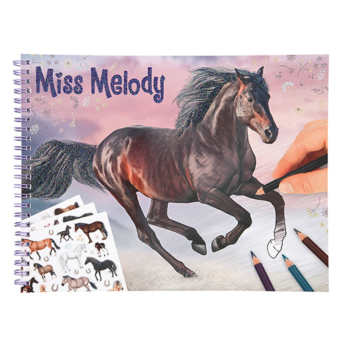Omalovánka Miss Melody, Hnědý kůň v běhu, se samolepkami