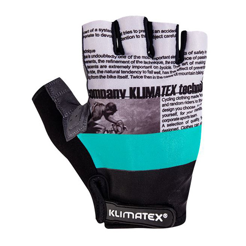 Pánské rukavice Klimatex, CYKLORUKAVICE JAY L černá/zelenomodrá | BIK-RUK-JAY-L-900/517