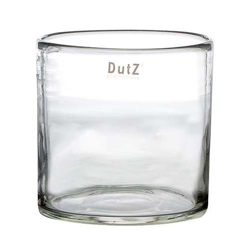 Skleněná váza DutZ, Cylinder 1, výška 18 cm, průměr 18 cm, barva čirá