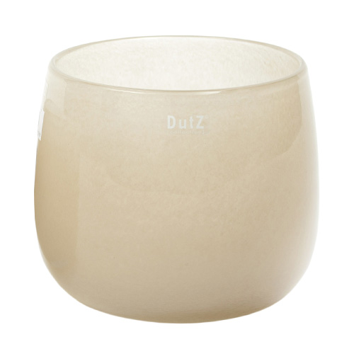 Skleněný květináč DutZ, Pot, výška 18 cm, průměr 20 cm, barva béžová