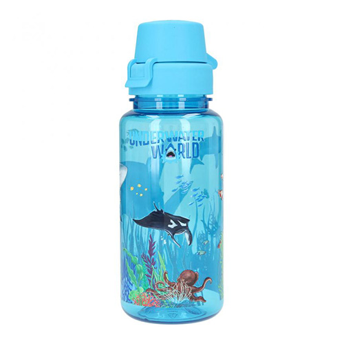 Plastová láhev Underwater World, Modrá, s mořskými živočichy, 500 ml