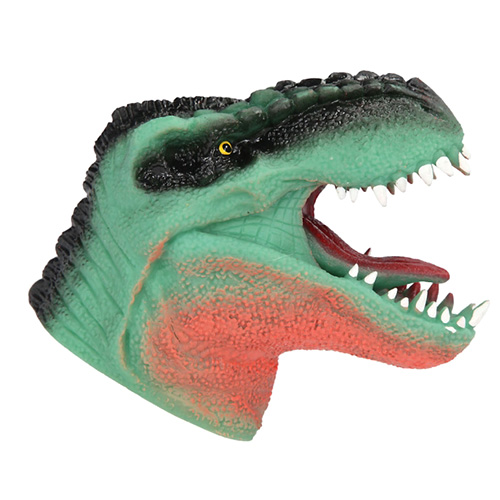 Tyrannosaurus Rex na ruku Dino World ASST, Zeleno-hnědý, silikonový