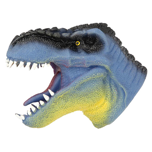 Tyrannosaurus Rex na ruku Dino World ASST, Modro-žlutý, silikonový