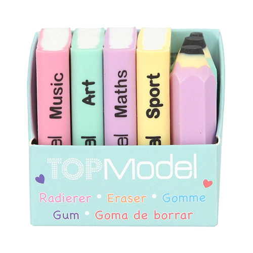 Sada gum Top Model, 4x kniha, 3x tužka