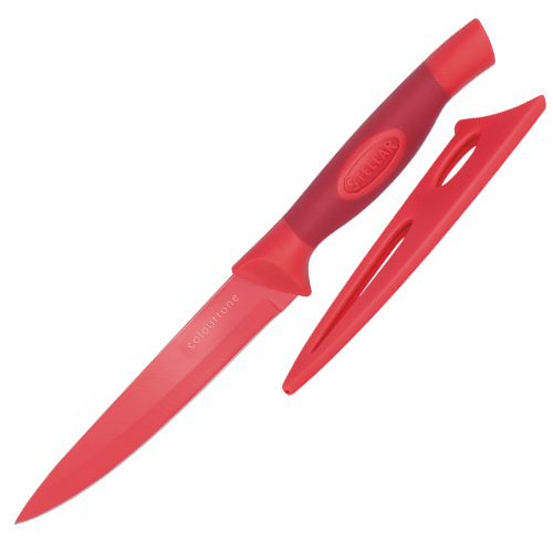 Univerzální nůž Stellar, Colourtone, čepel nerezová, 12 cm, červený