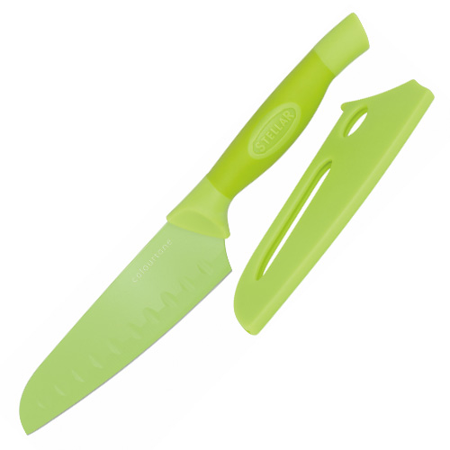 Nůž Santoku Stellar, Colourtone, čepel nerezová, 14 cm, zelený